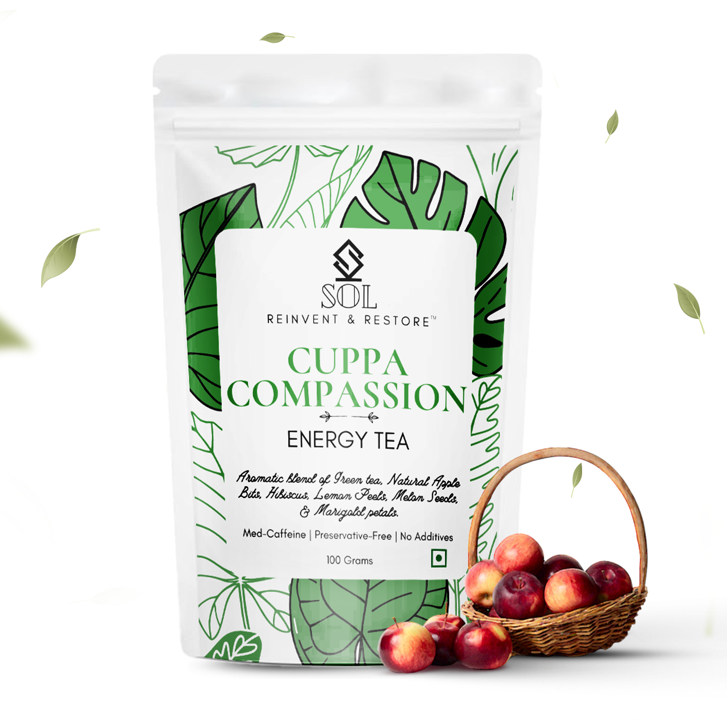 Art of Tea | Organic Happy Tea | 12 Eco Friendly Pyramid Tea Bags Sachet |  Naturally Caffeinated Mighty Aroma