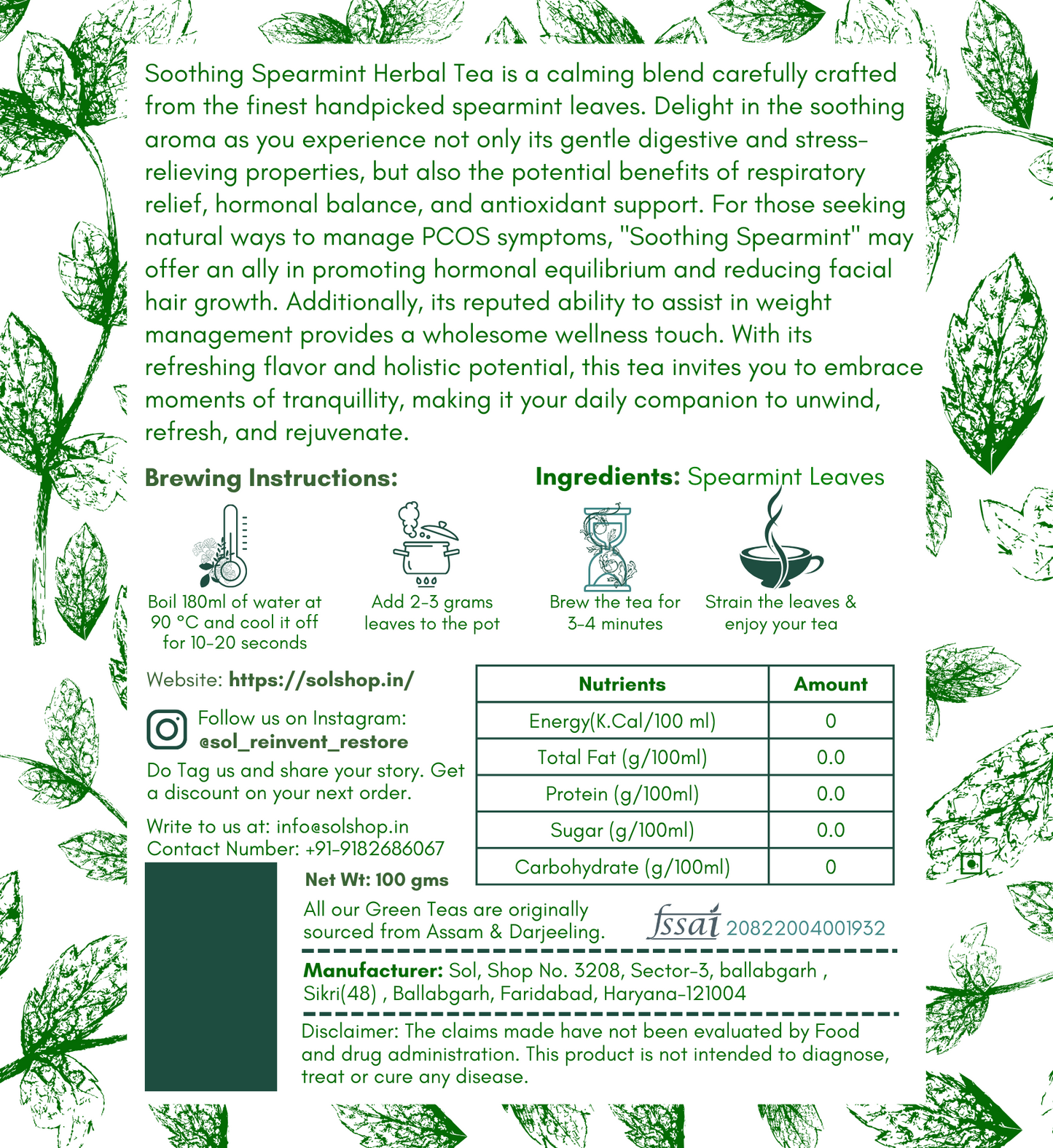 SOOTHING SPEARMINT TEA